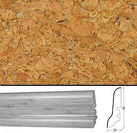 Плинтус шпонированный Tecnorivest Пробка Большая 60х22, 1 м.п.